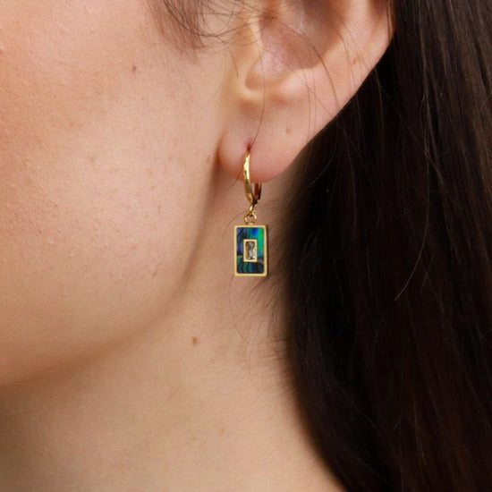 Alor | 18K Gold Plated Abalone Hoop Earring - Boheme Life Collection
