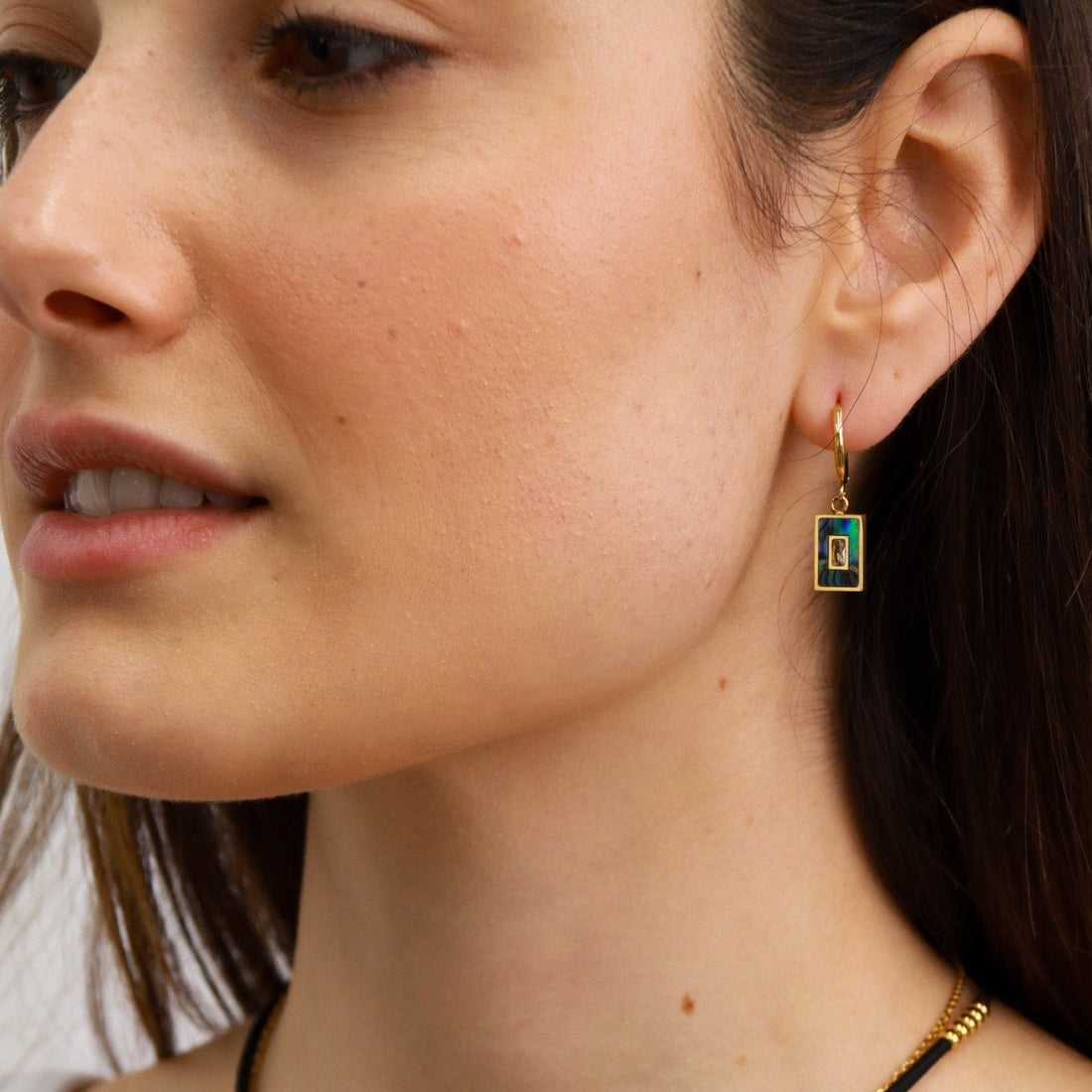 Alor | 18K Gold Plated Abalone Hoop Earring - Boheme Life Collection