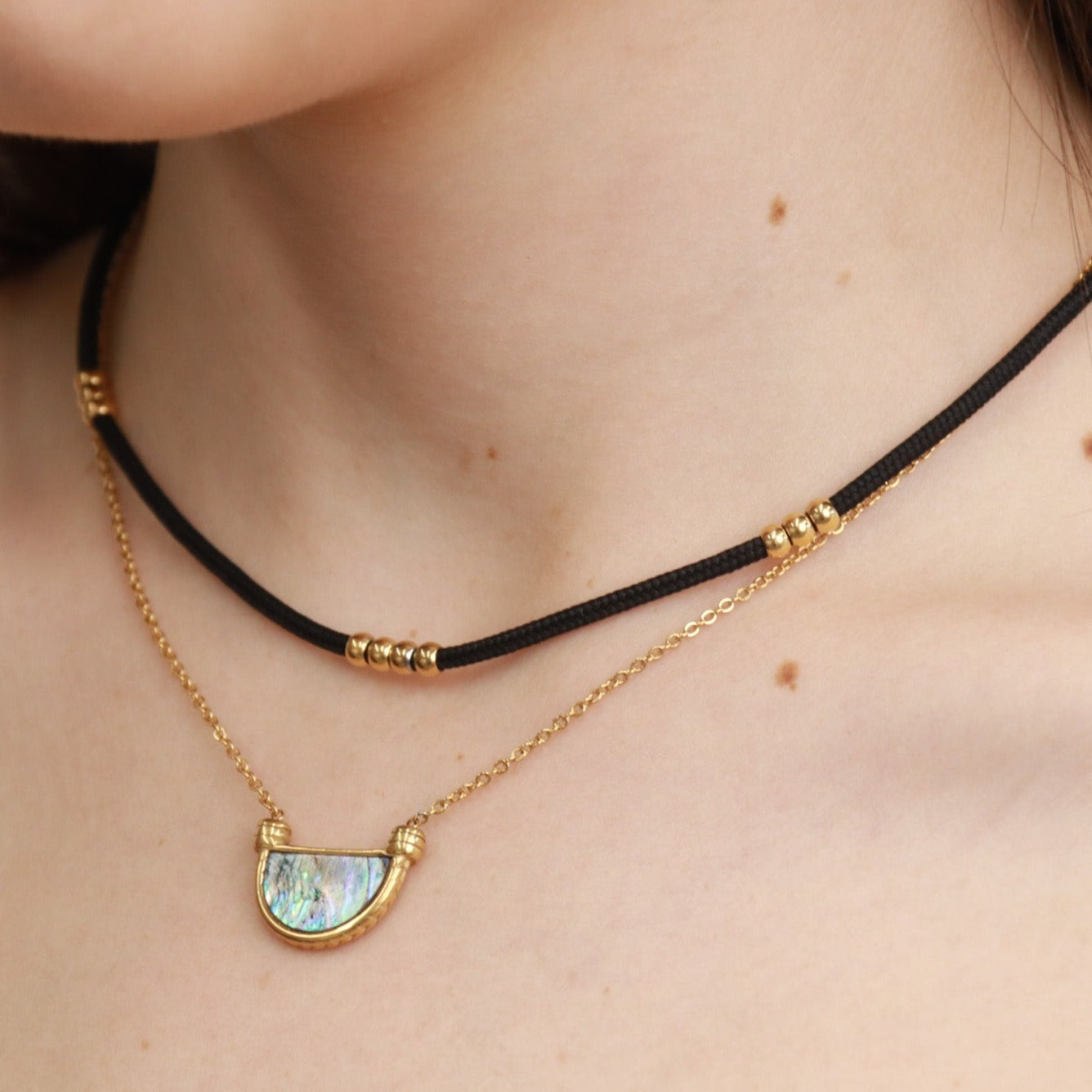 Bintan | Abalone Enamel Shell Gold Plated Necklace - Boheme Life Collection