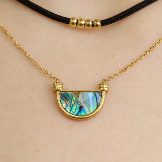 Bintan | Abalone Enamel Shell Gold Plated Necklace - Boheme Life Collection