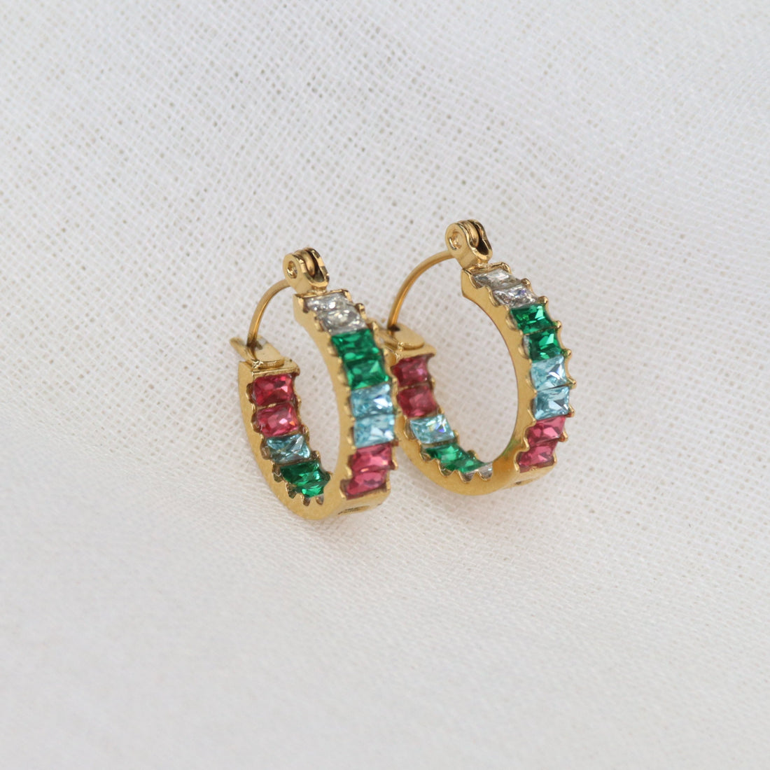 Caraboa | 18K Gold Rainbow Cubic Zirconia Earrings
