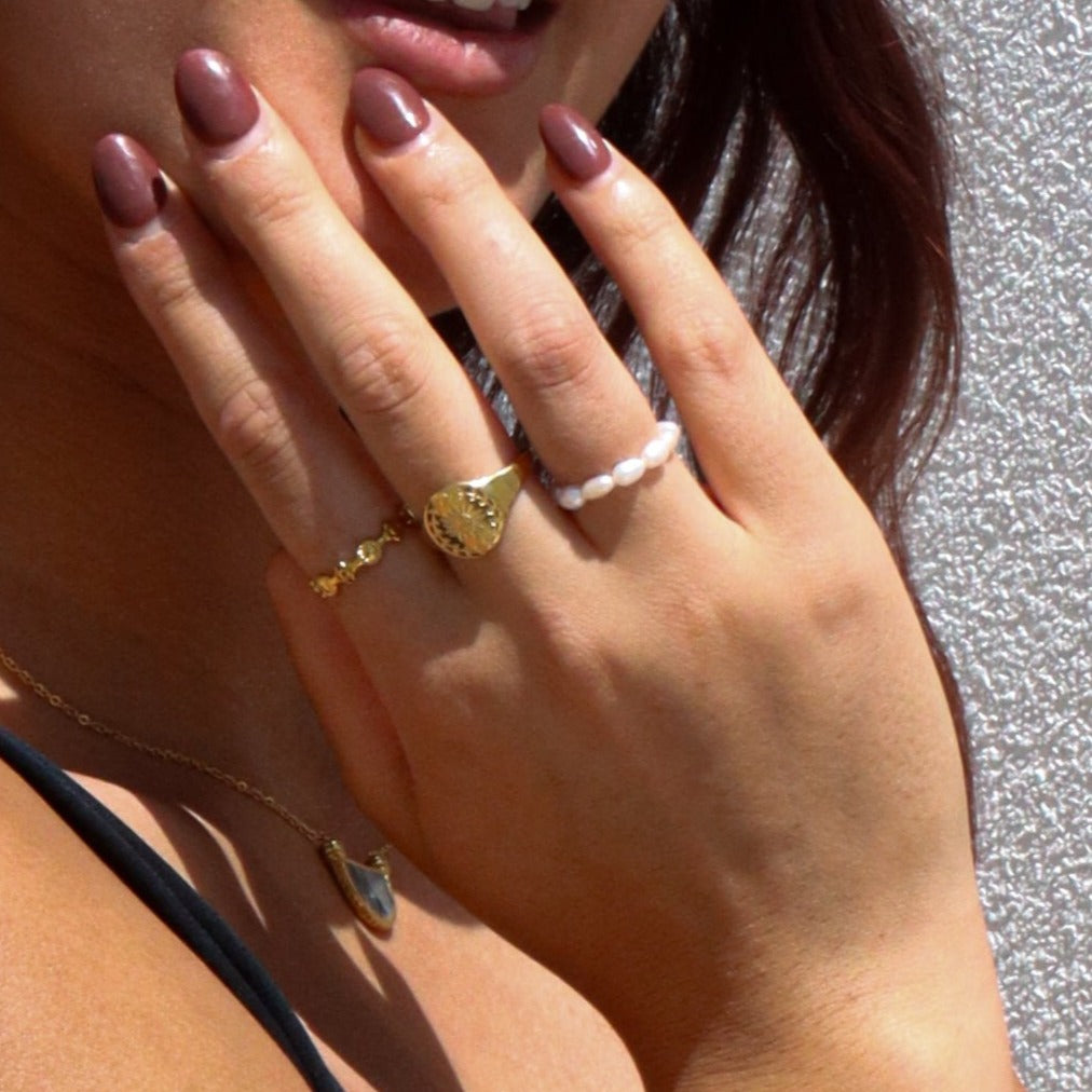 Vanessa | Adjustable Gold Plated Stainless Steel Ring