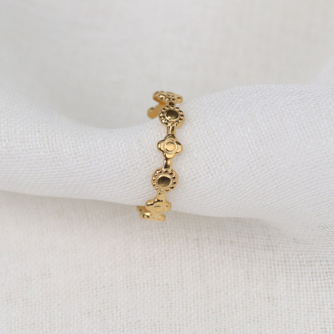 Charlotte | Adjustable Gold Plated Stainless Steel Ring
