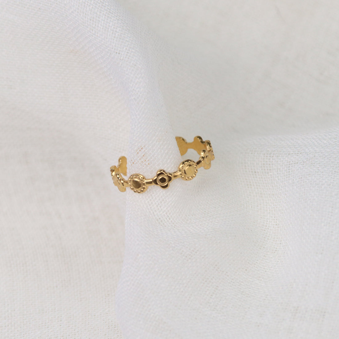 Charlotte | Adjustable Gold Plated Stainless Steel Ring