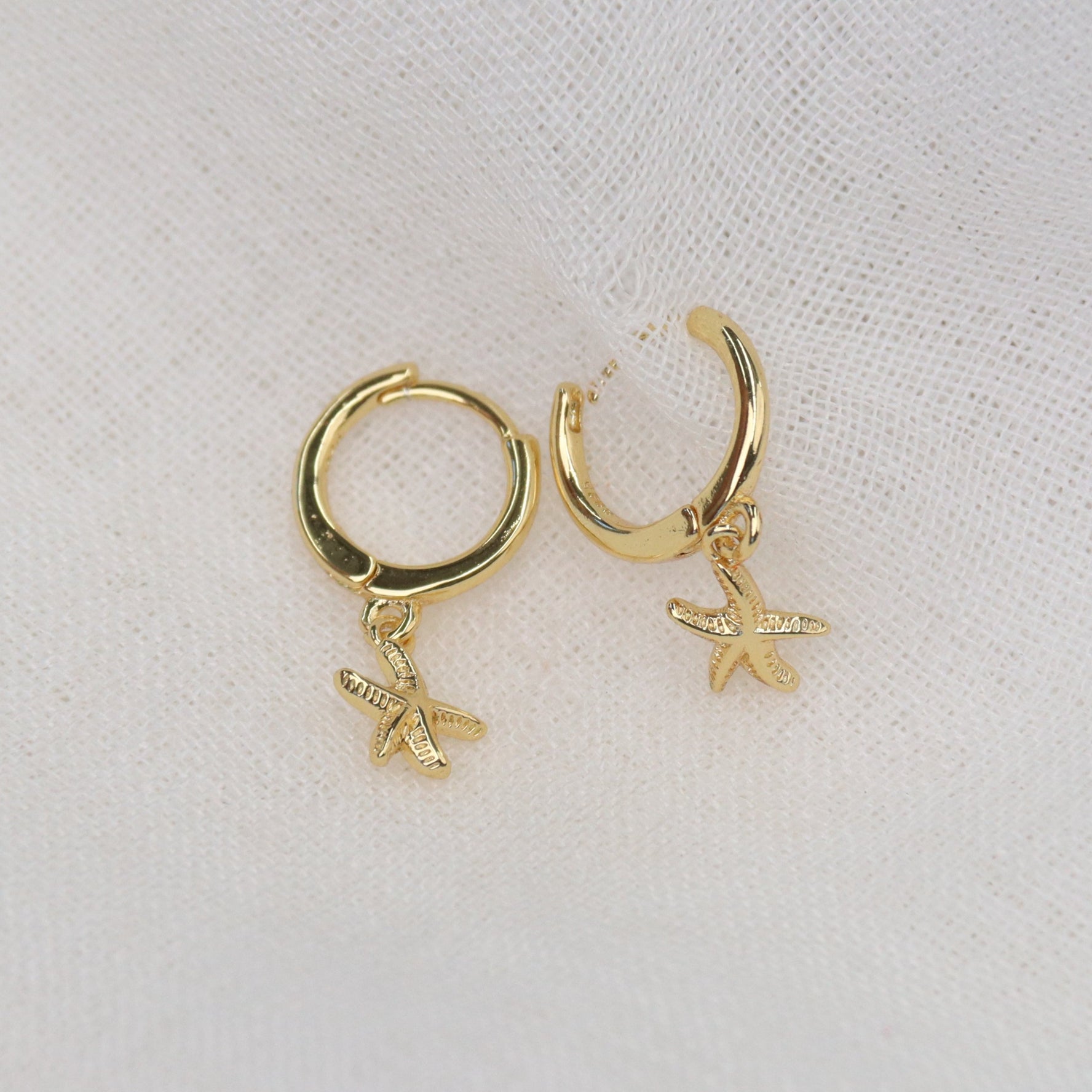 Hayman | Star Fish Gold Plated and Sterling Silver Hoop Earrings