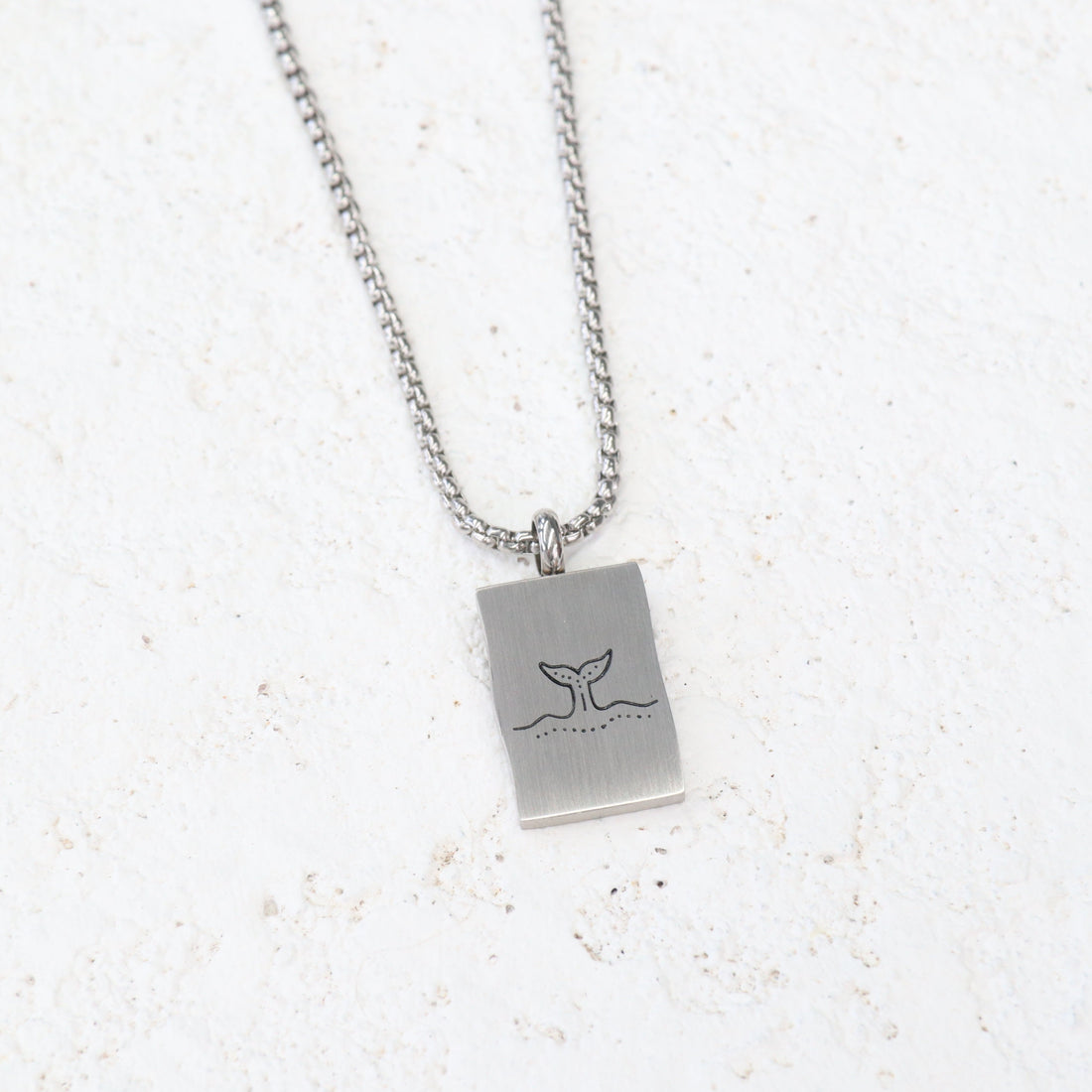 Whale Tail Stainless Steel Pendant Necklace