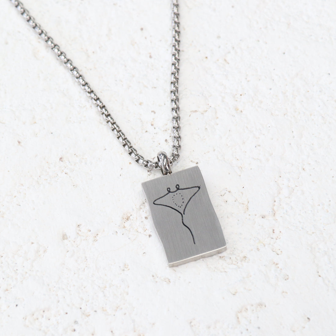 Manta Ray Stainless Steel Pendant Necklace