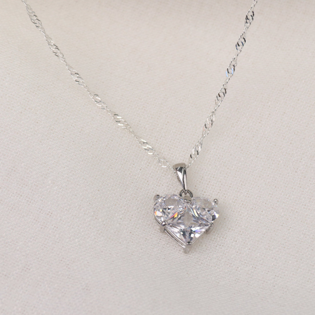 Juliet | Gold & Cubic Zirconia Heart Necklace