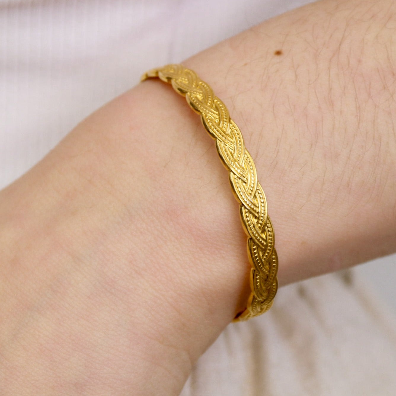 Katrina | Stainless Steel 18K Gold Plated Cuff Bangle - Boheme Life Collection