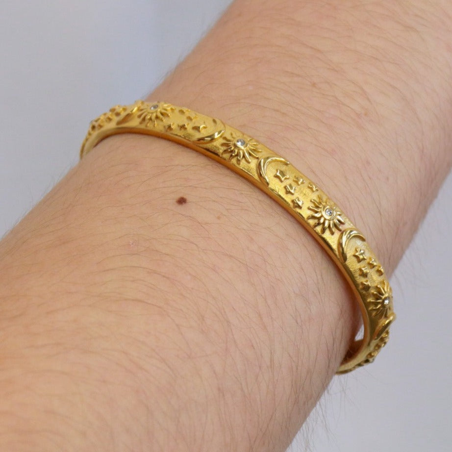 Kerry | Stainless Steel 18K Gold Plated Cuff Bangle - Boheme Life Collection