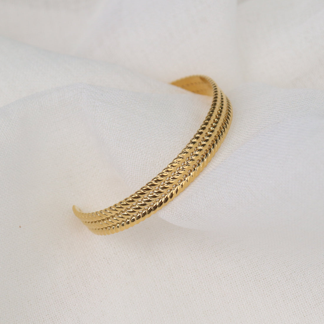 Leonie | Stainless Steel 18K Gold Plated Cuff Bangle