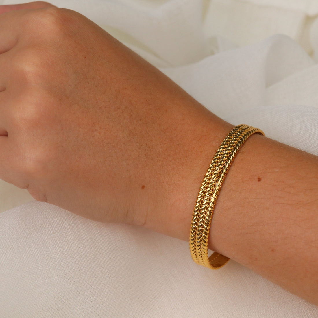 Leonie | Stainless Steel 18K Gold Plated Cuff Bangle