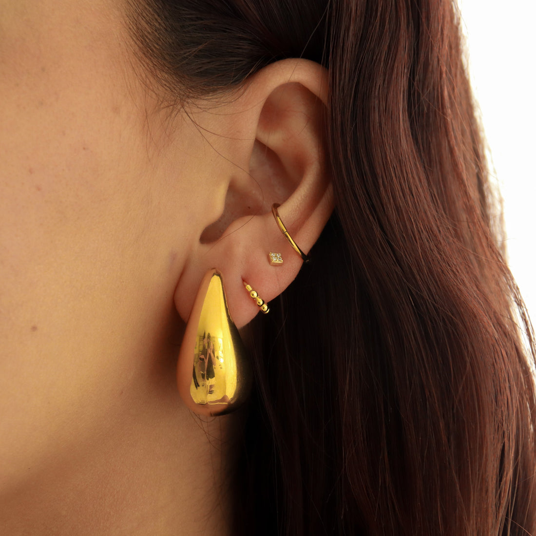 Pha | Gold Plated Bubble Drop Statement Earrings
