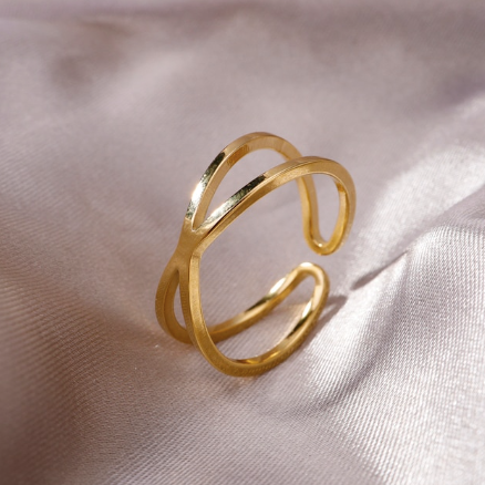 Nolan ~ Adjustable Gold Plated Stainless Steel Ring - Boheme Life Collection