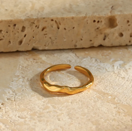 Capri | Adjustable Gold Plated Stainless Steel Ring - Boheme Life Collection