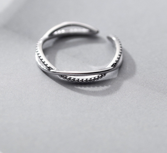 Kirstin | Adjustable Sterling Silver Steel Ring - Boheme Life Collection