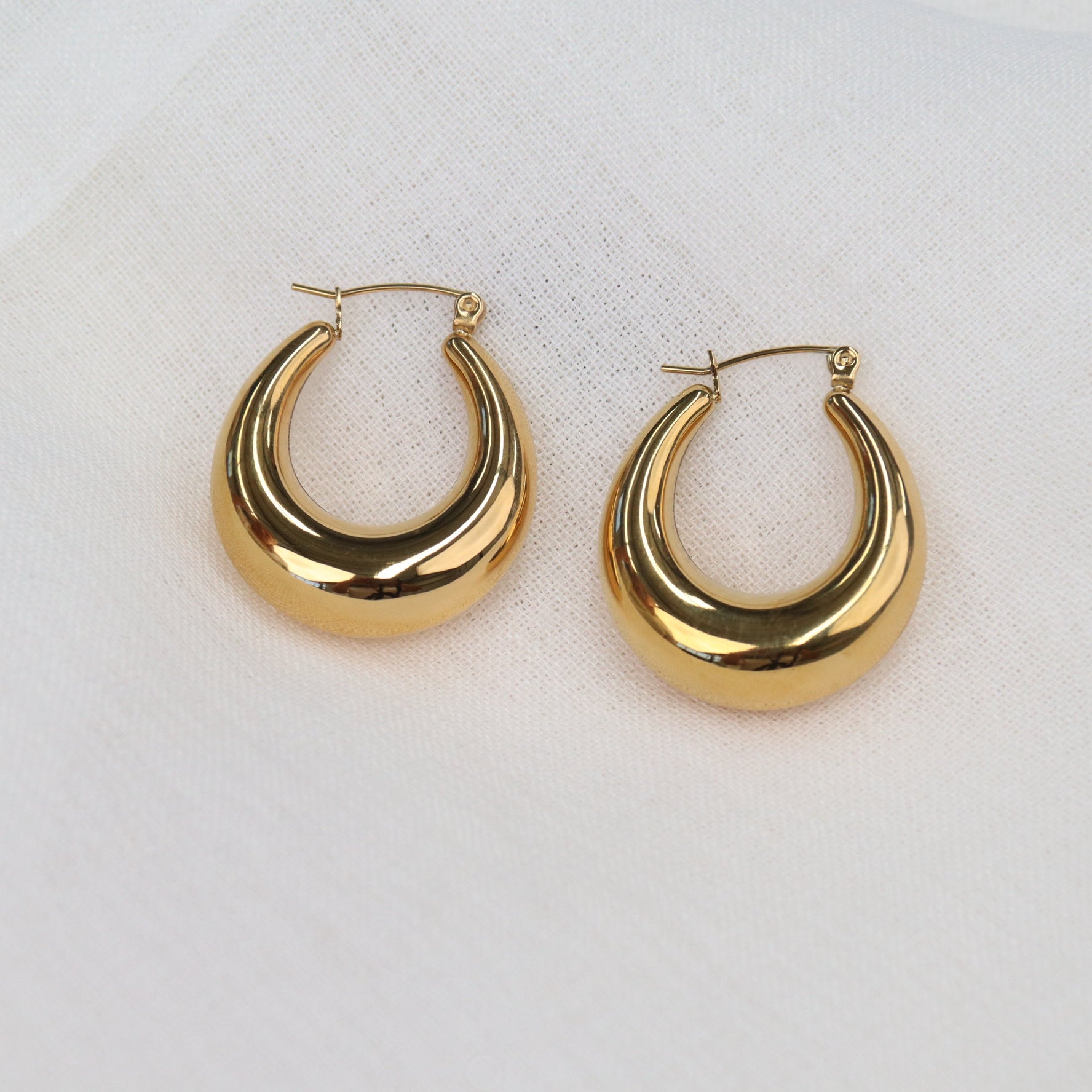 Tao | Gold Plated Statement Oval Hoop Earrings