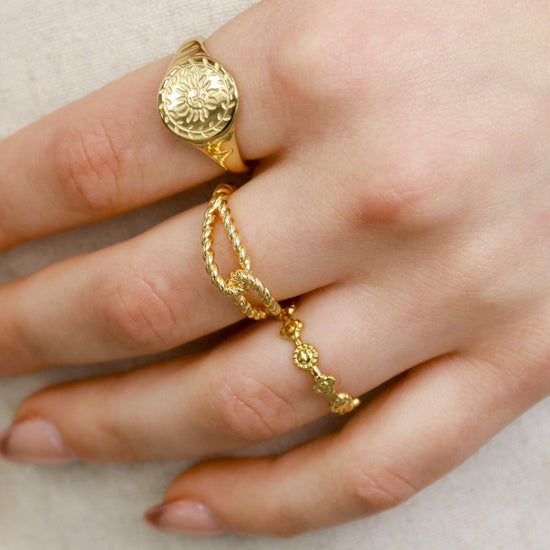 Charlotte | Adjustable Gold Plated Stainless Steel Ring - Boheme Life Collection