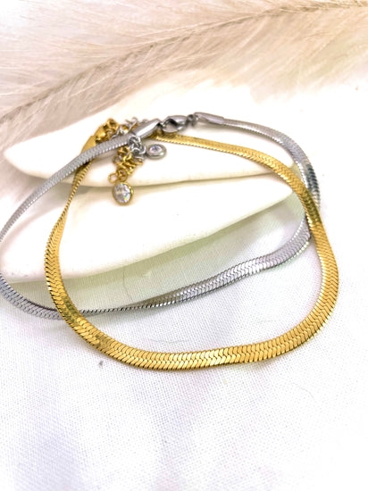 Blake | Gold | Silver Plated Snake Chain Anklet - Boheme Life Collection