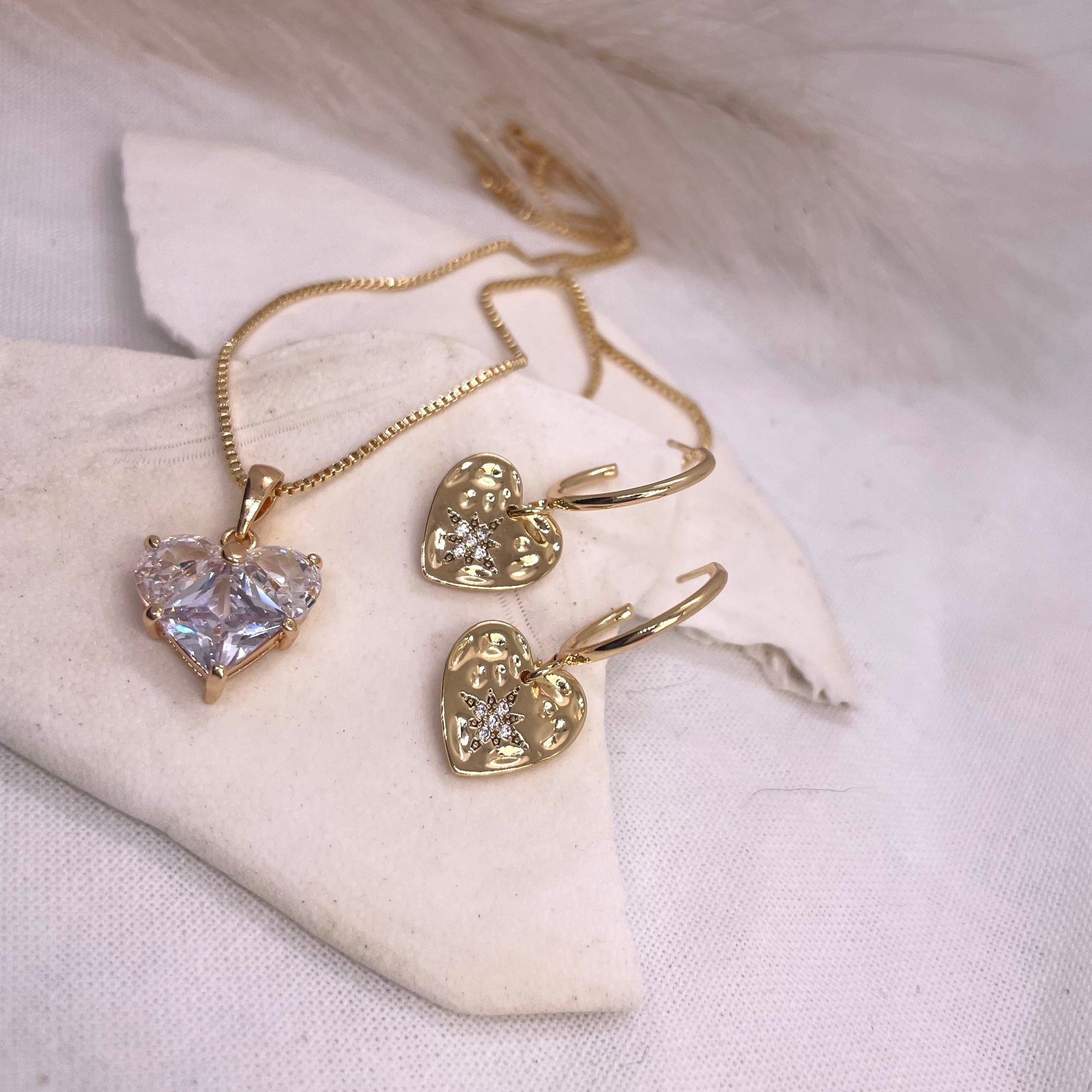 Juliet | Gold & Cubic Zirconia Heart Necklace - Boheme Life Collection