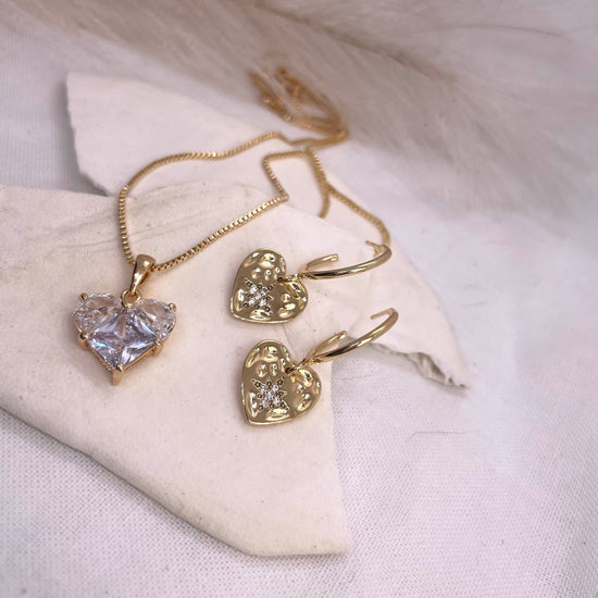 Juliet | Gold & Cubic Zirconia Heart Necklace - Boheme Life Collection