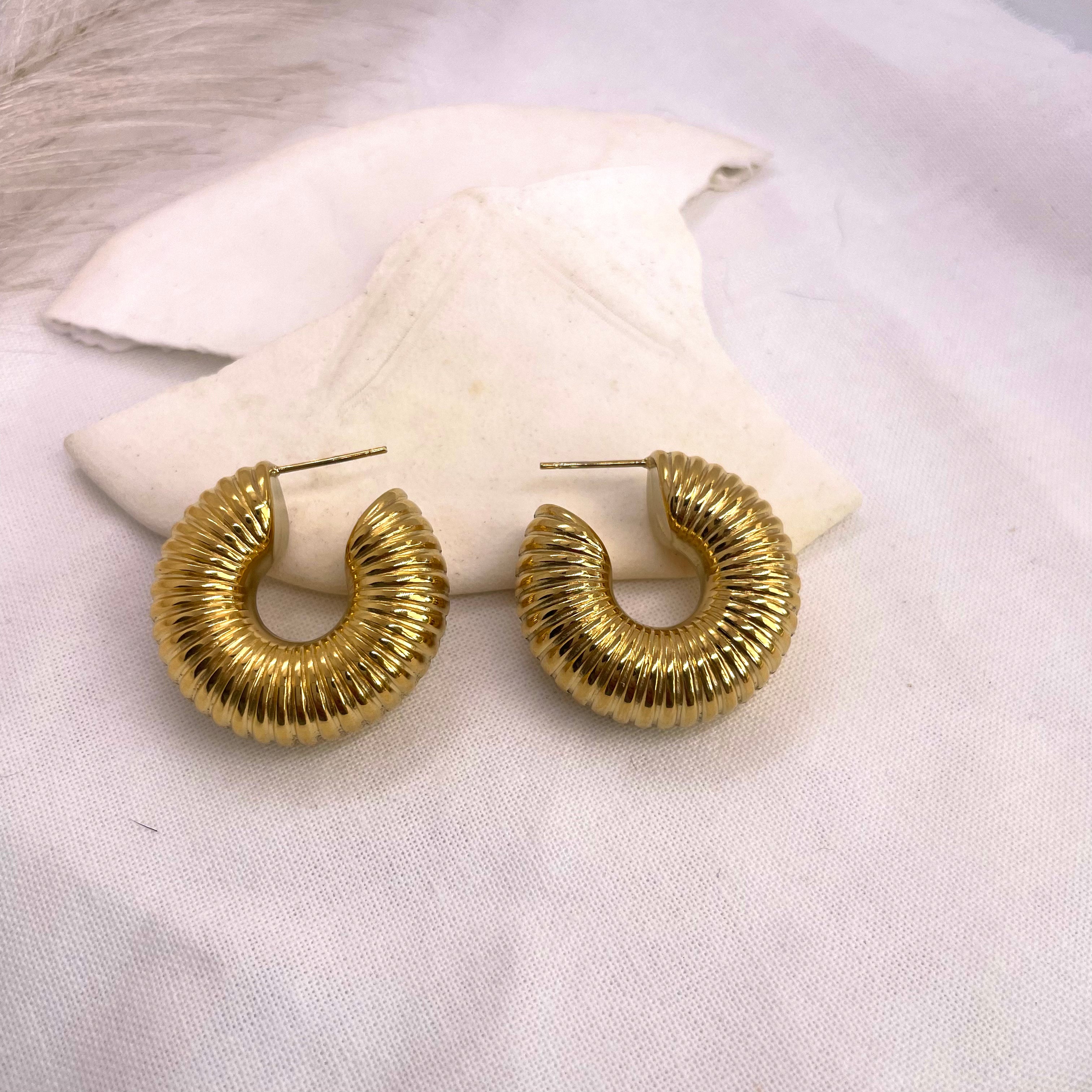 Lola | 18k Gold Textured Earrings - Boheme Life Collection