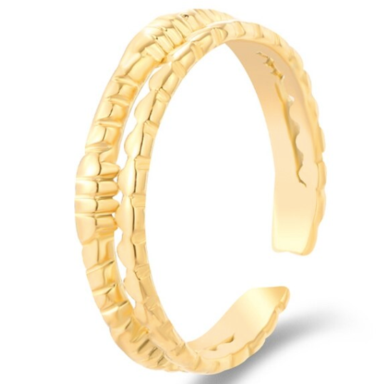 Maya | Adjustable Gold Plated Stainless Steel Ring - Boheme Life Collection