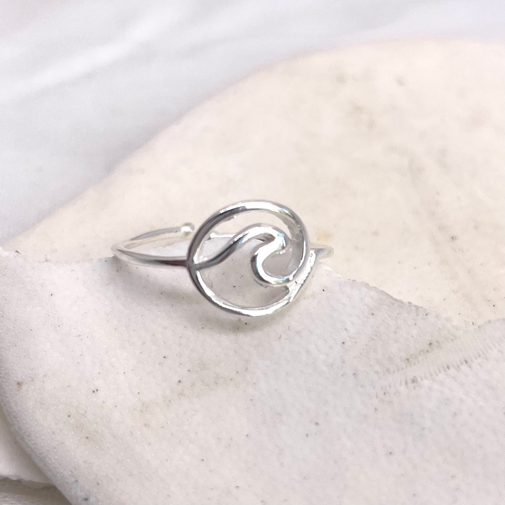 Wave ~ Adjustable Sterling Silver Ring - Boheme Life Collection