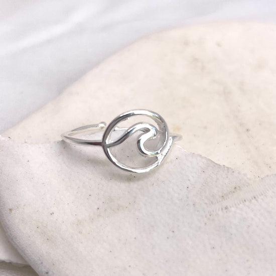Wave ~ Adjustable Sterling Silver Ring - Boheme Life Collection