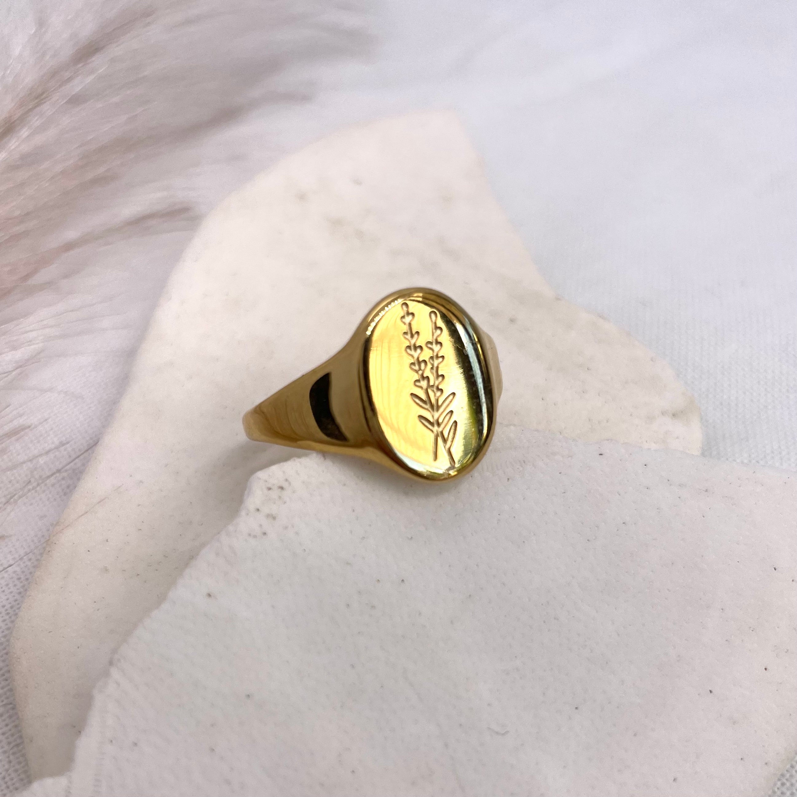 Wildflower ~ Adjustable Gold Plated Stainless Steel Ring - Boheme Life Collection