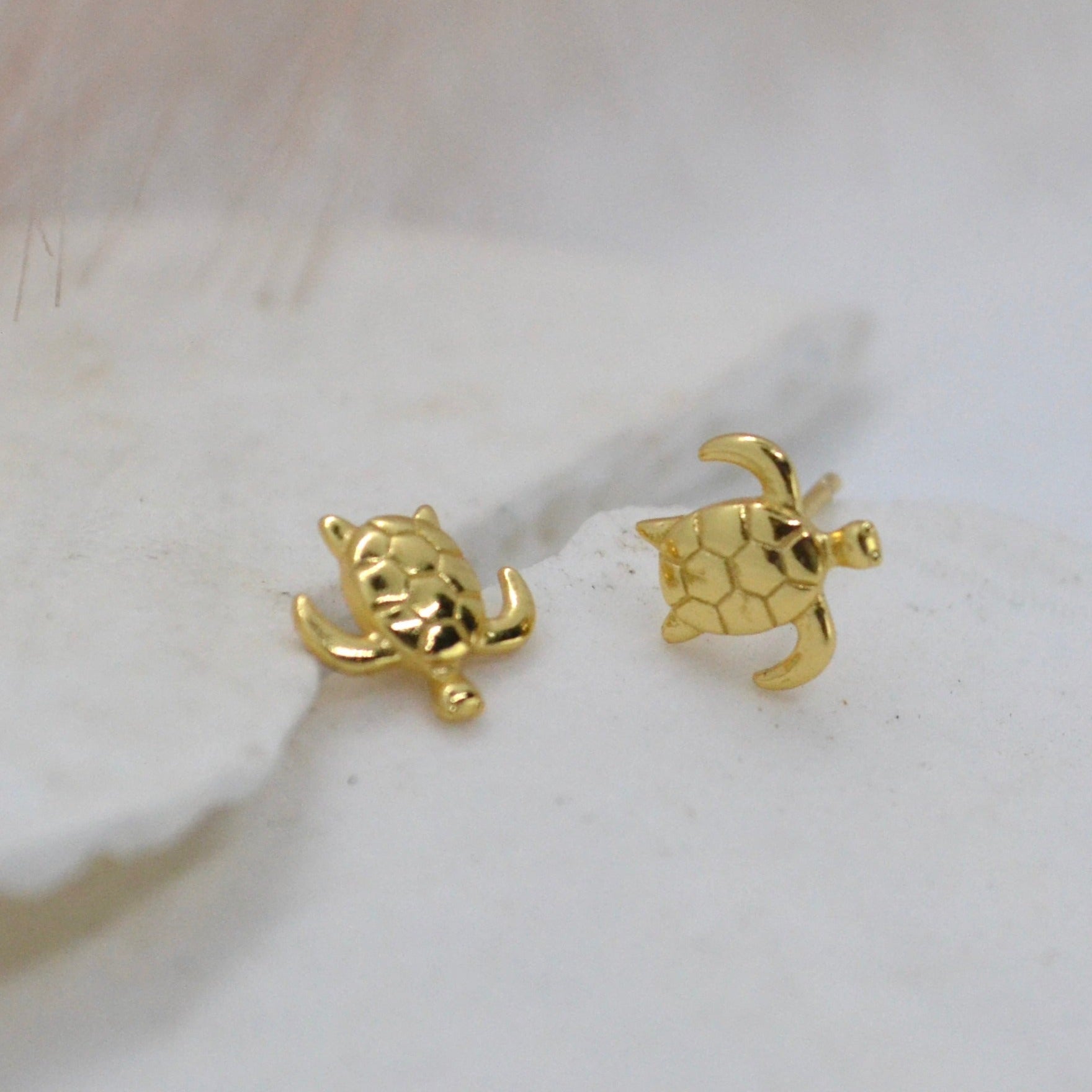 Turtle Studs | Sterling Silver and Gold - Boheme Life Collection
