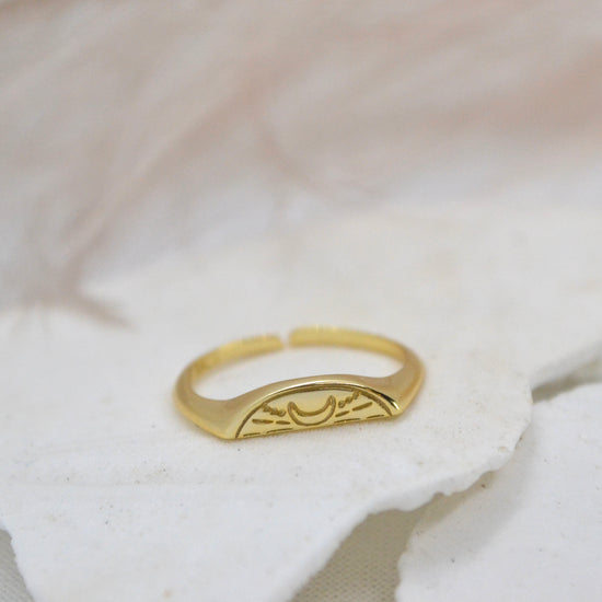 Sun Burst l | Sun Burst Gold Plated Adjustable Ring - Boheme Life Collection