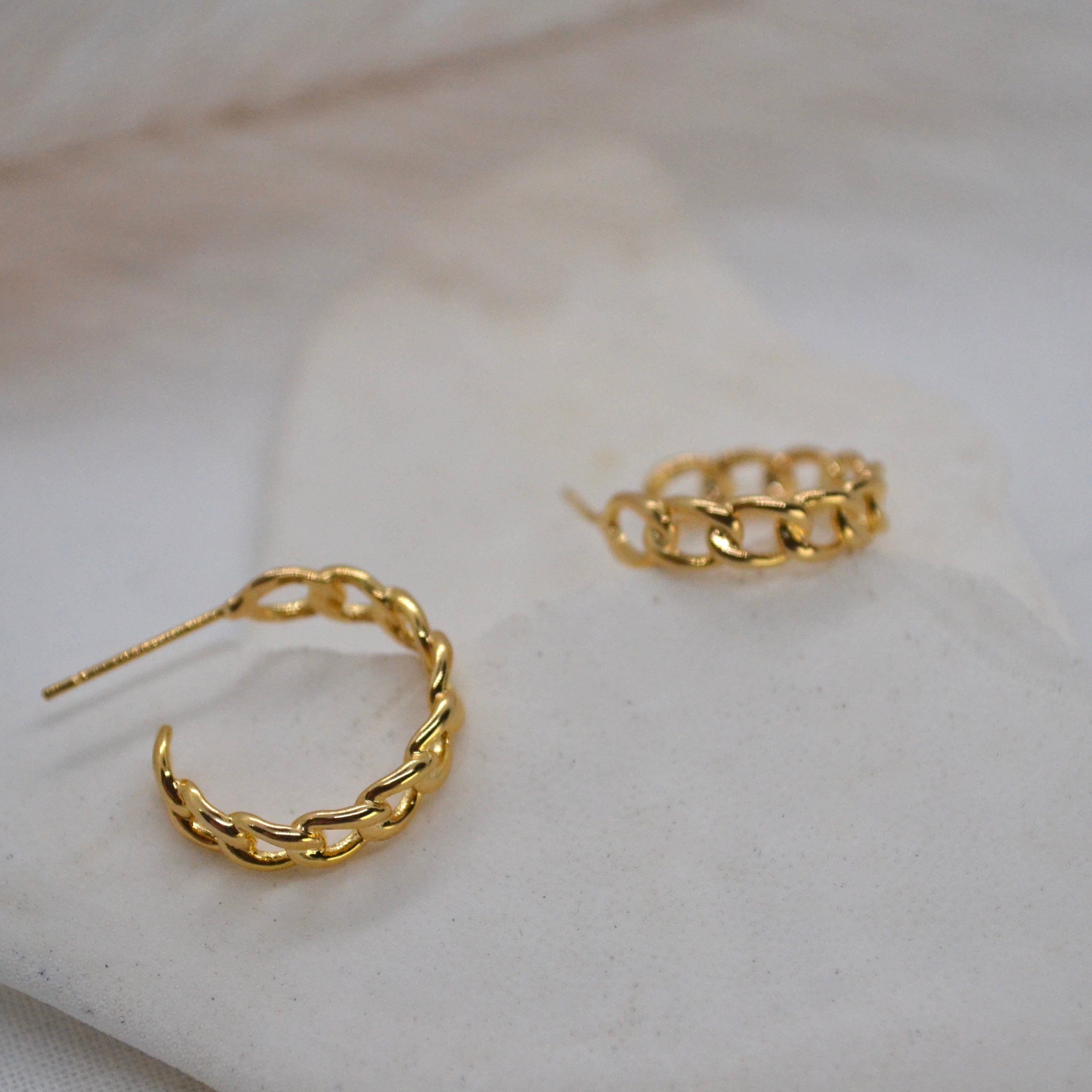 Cassidy | 18k Link Gold Earrings - Boheme Life Collection