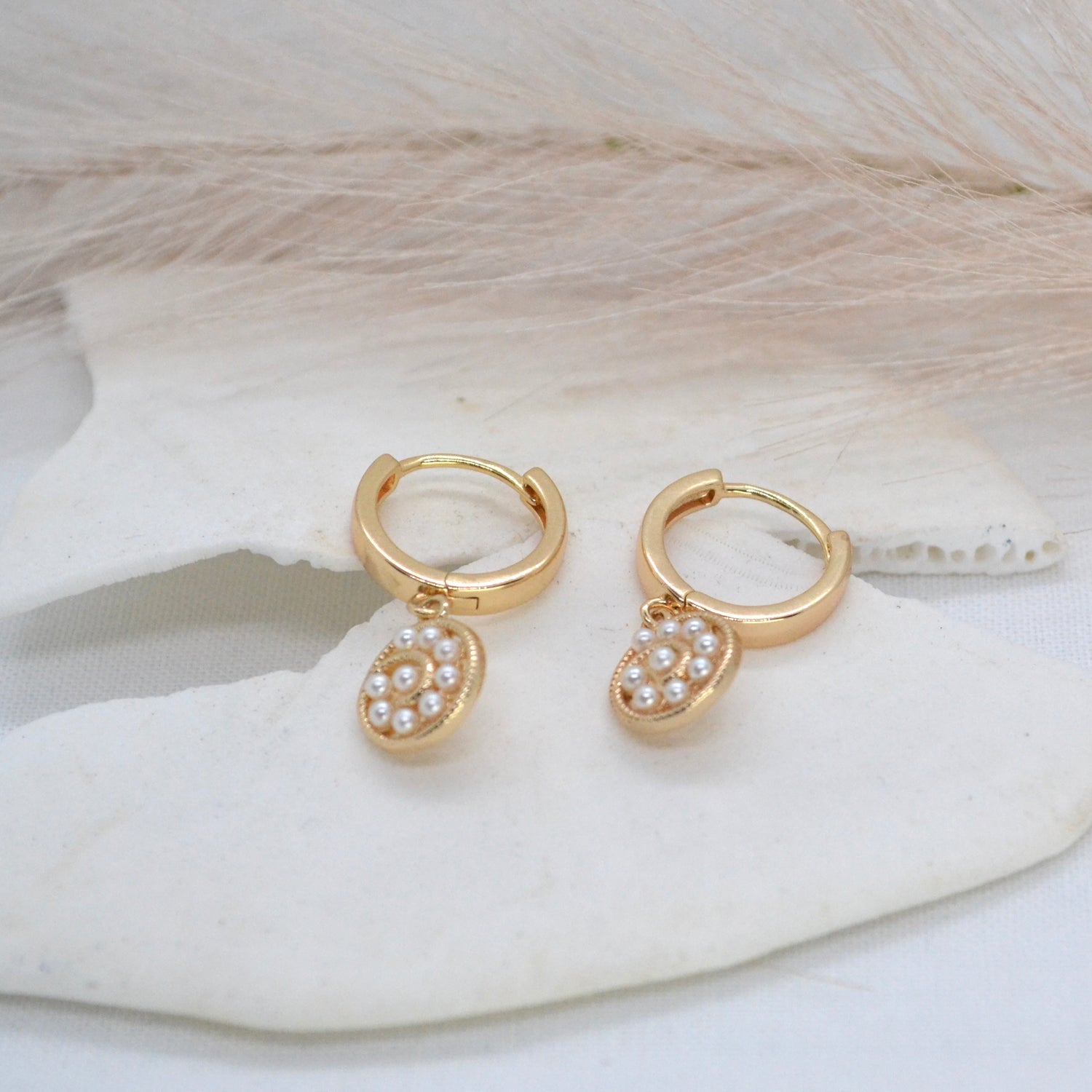 Julie Vos 24 Karat Gold Plated Monaco CZ Hoop Earrings Medium -  002-913-13000113