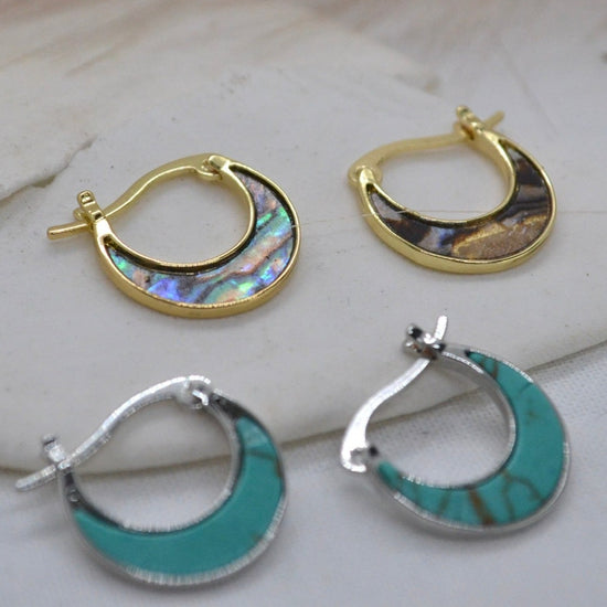 Canggu | Blue Turquoise Sterling Silver Hoop - Boheme Life Collection