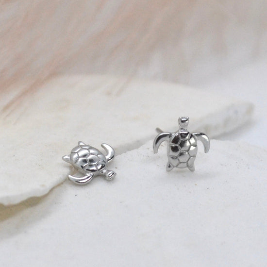 Turtle Studs | Sterling Silver and Gold - Boheme Life Collection