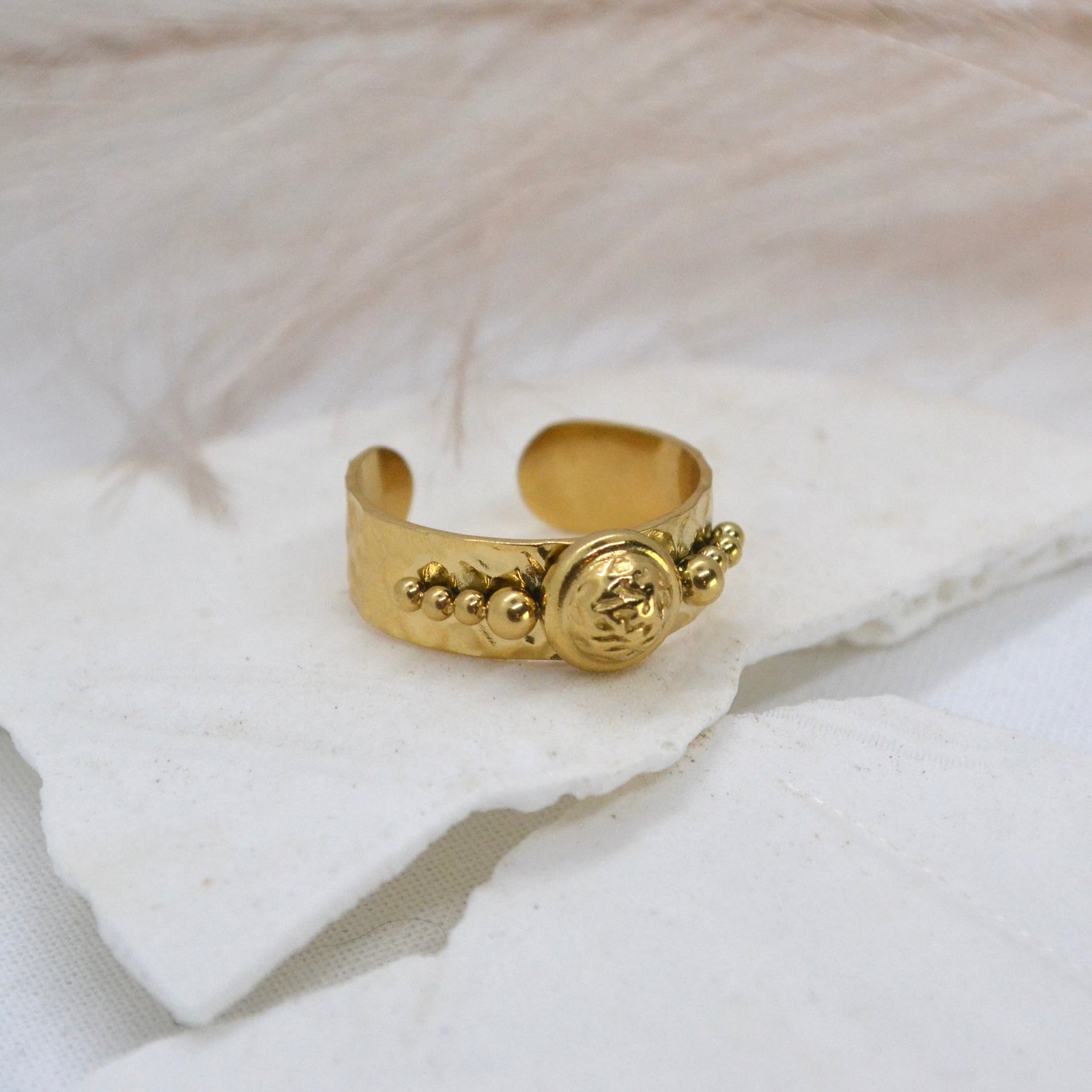 Victoria ~ Gold Plated Adjustable Ring - Boheme Life Collection